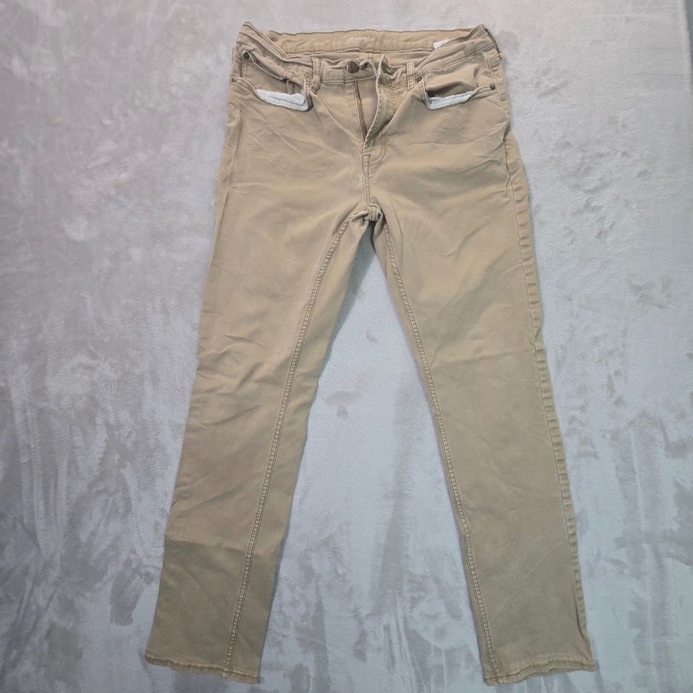 Old Navy Slim Fit Khaki Pants Mens 34x34 Tan Cotton Blend Stretch Trousers